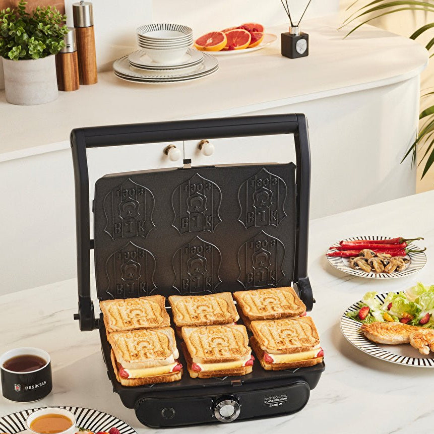 Karaca x Beşiktaş - Gastro Grill Glass Grill & Toastmaskine - 2400 W - Løven Home
