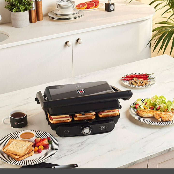 Karaca x Beşiktaş - Gastro Grill Glass Grill &amp; Toastmaskine - 2400 W - Løven Home