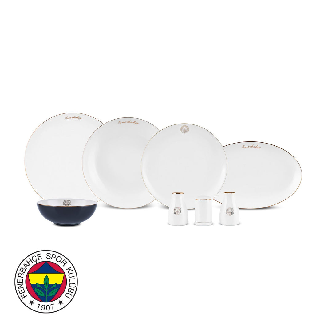 Karaca x Fenerbahçe Elegance Bone Gold - 53 Dele - 12 Personers Spisestel - Løven Home