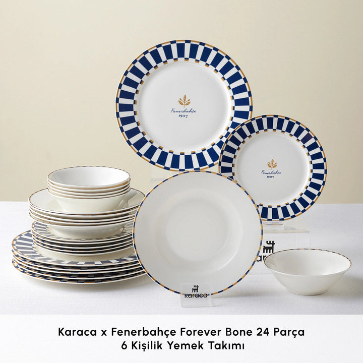 Karaca x Fenerbahçe Forever Bone 24 Dele 6 Personers Spisestel - Løven Home
