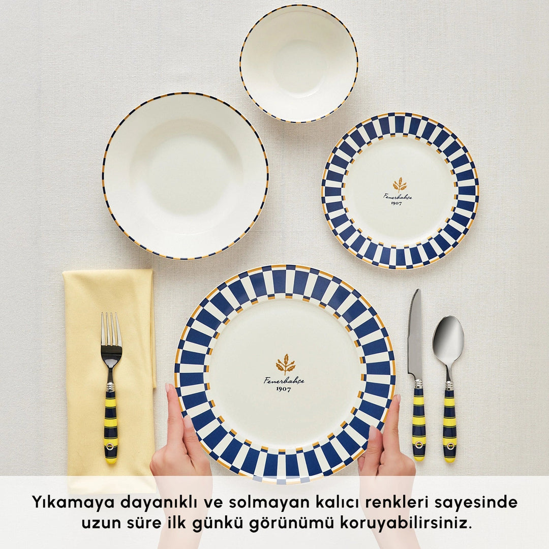 Karaca x Fenerbahçe Forever Bone 24 Dele 6 Personers Spisestel - Løven Home