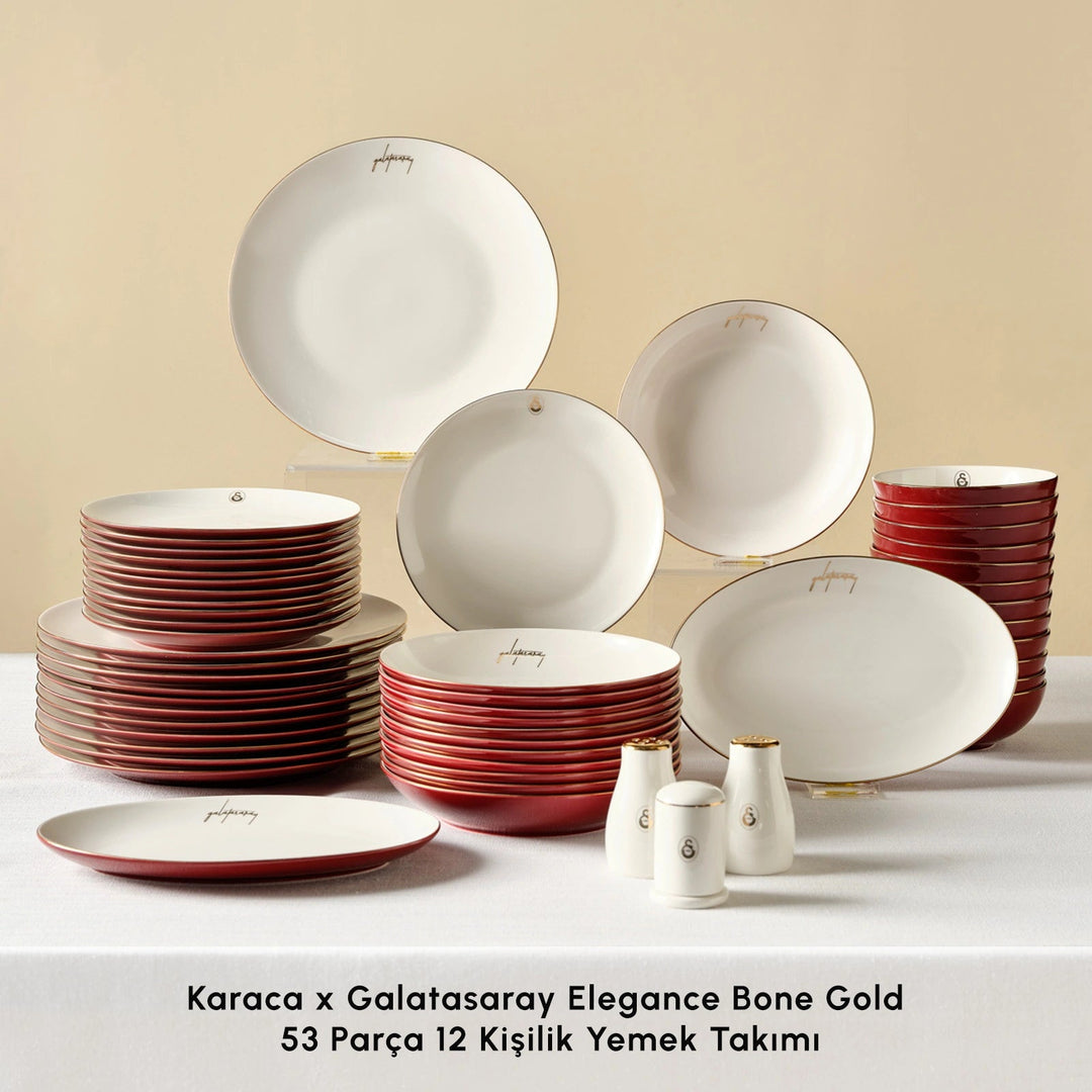 Karaca x Galatasaray - Elegance Bone Gold - 53 Dele - 12 Personers Spisestel - Løven Home