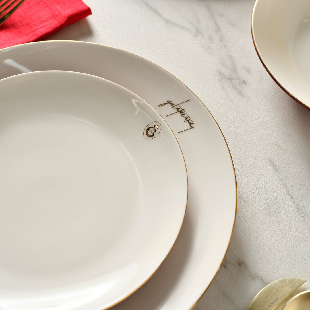 Karaca x Galatasaray - Elegance Bone Gold - 53 Dele - 12 Personers Spisestel - Løven Home