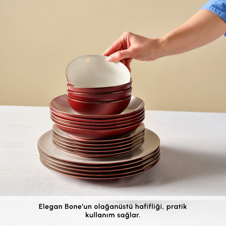 Karaca x Galatasaray - Elegance Bone Gold - 53 Dele - 12 Personers Spisestel - Løven Home