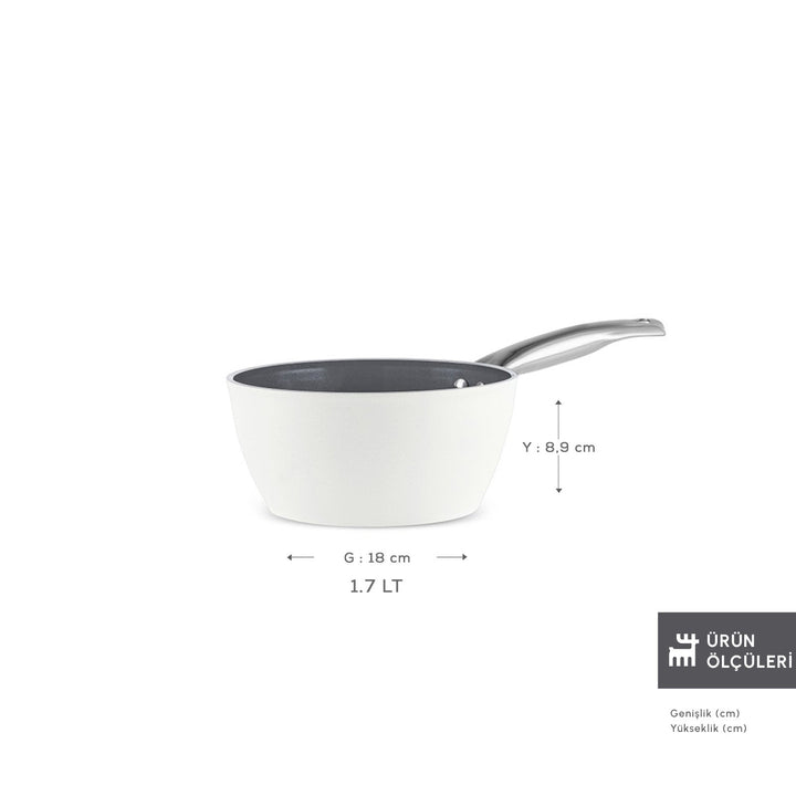 Karaca x Refika Birgül Swiss Crystal Creamy Metal Mælkekasserolle – 18 cm - Løven Home