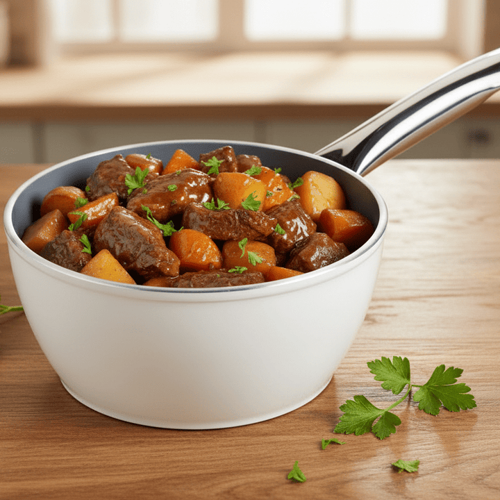 Karaca x Refika Birgül Swiss Crystal Creamy Metal Mælkekasserolle – 18 cm - Løven Home