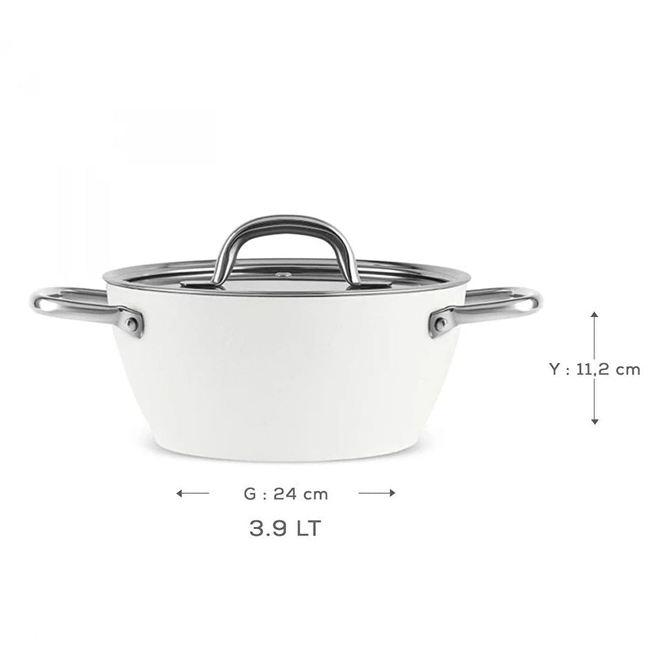 Karaca x Refika Swiss Crystal Cremet Metal Gryde - 4,5 Liter / 24 cm - Løven Home