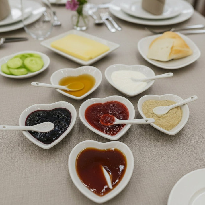 Kaya Hjerteformet Tapassæt 12 dele - Porcelæn - Løven Home