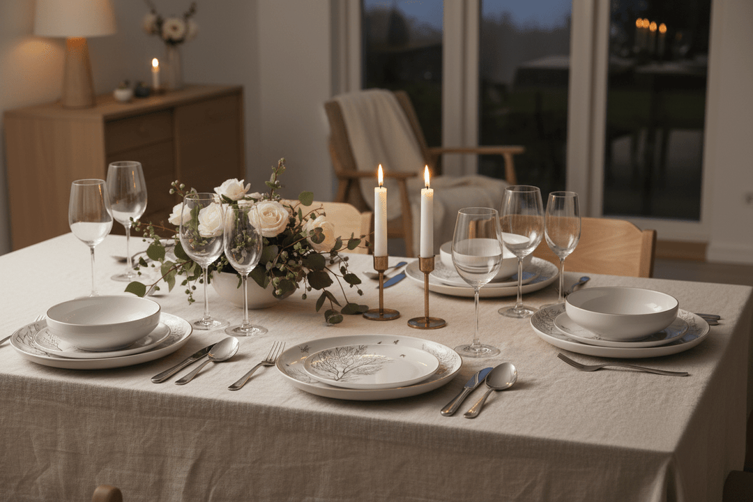 Koch Collection – Spisestel - 24 dele | 6 Personer | Hvid m/sølvdetaljer - Løven Home