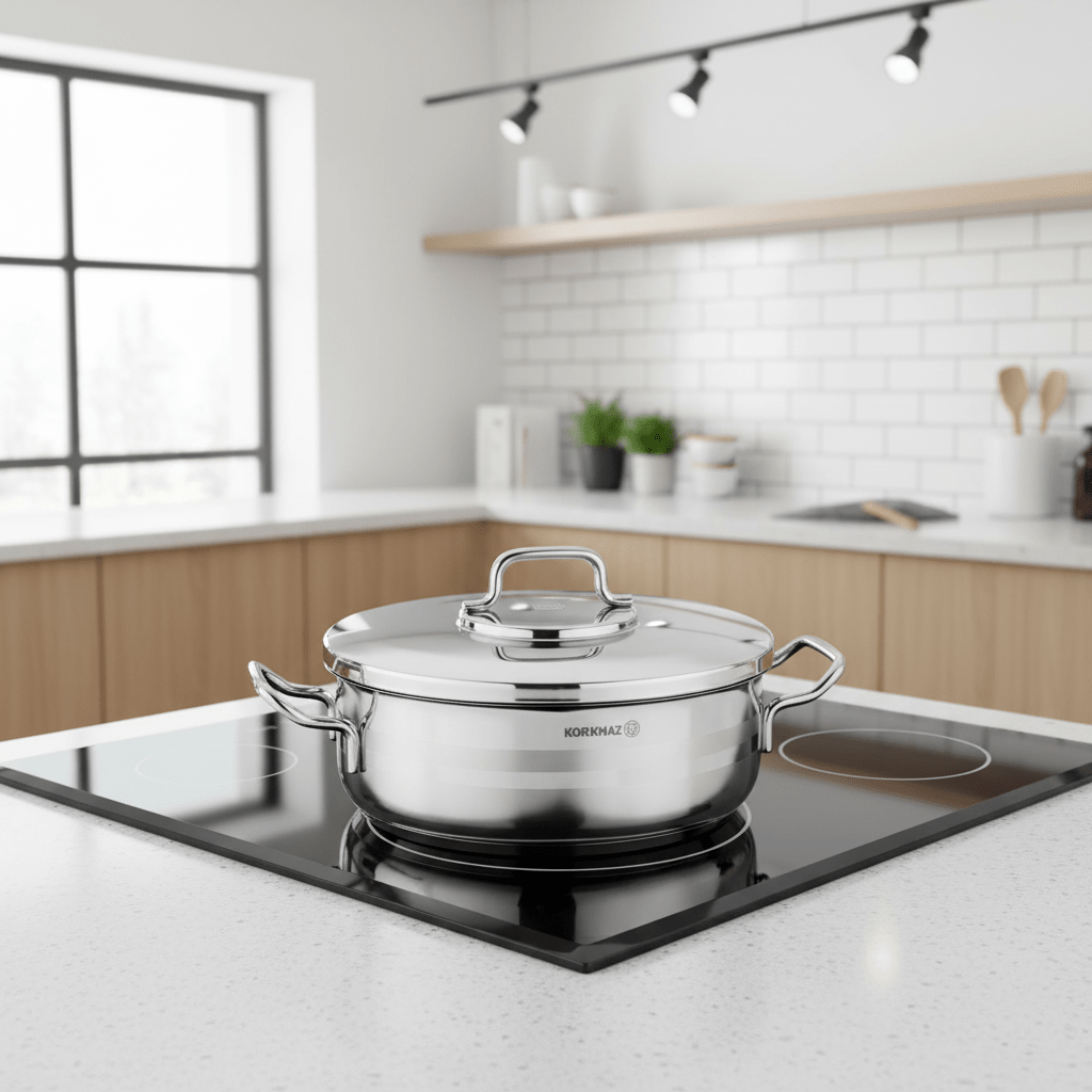 Korkmaz Astra med induktionsbund | 24 cm 3.5 liter | Rustfrit stål - Løven Home