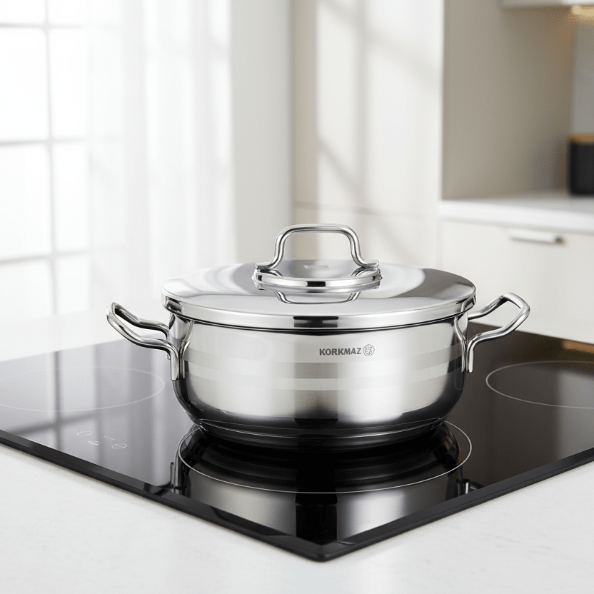 Korkmaz Astra med induktionsbund | 26 cm 4.5 liter | Rustfrit stål - Løven Home