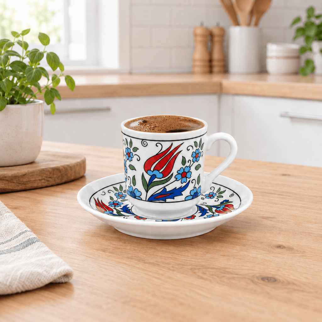 Korkmaz Bosphorus - Tyrkisk espressokopsæt - 6 pers. | 12 dele | 75 ml - Løven Home