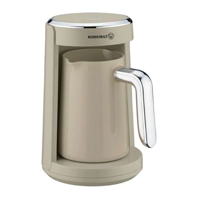 Korkmaz Keyif Türk Elektrisk Tyrkisk Kaffemaskine 480W - Beige/Sølv - Løven Home