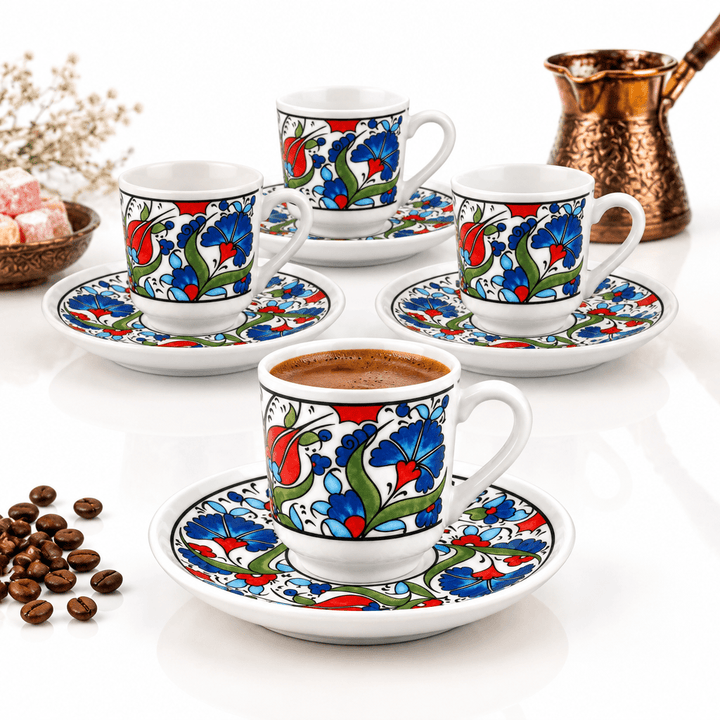 Korkmaz Tulip - Tyrkisk espressokopsæt - 6 pers. | 12 dele | 75 ml - Løven Home