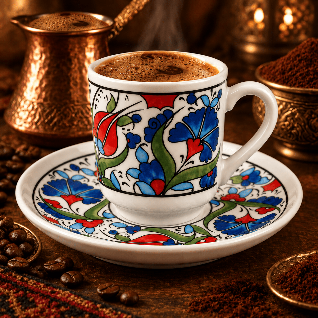 Korkmaz Tulip - Tyrkisk espressokopsæt - 6 pers. | 12 dele | 75 ml - Løven Home