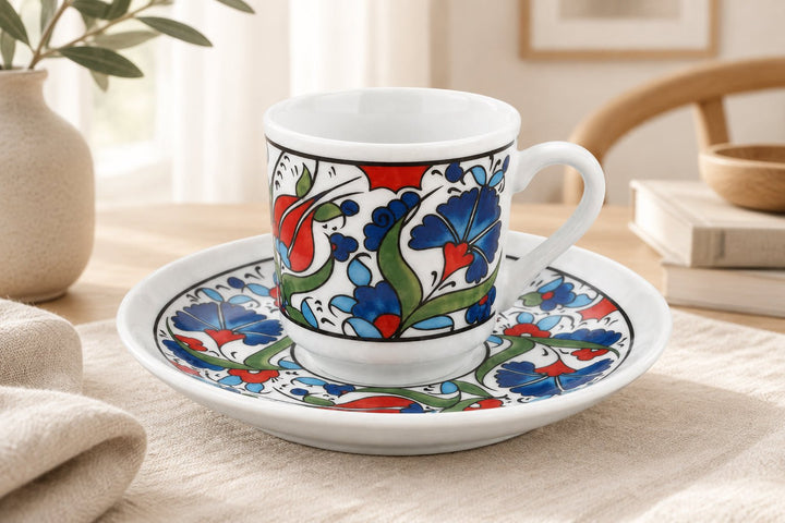Korkmaz Tulip - Tyrkisk espressokopsæt - 6 pers. | 12 dele | 75 ml - Løven Home