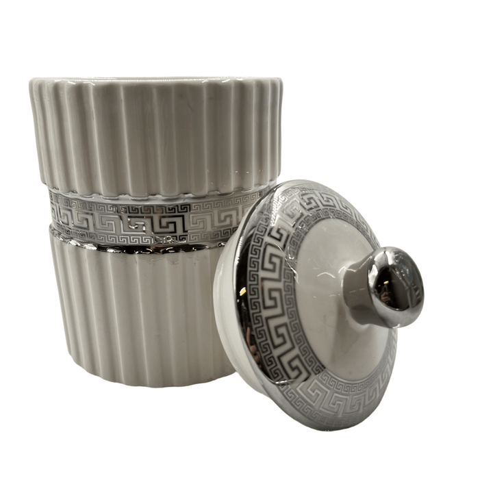 Krydderisæt i Porcelæn - Hvid/Sølv - Løven Home