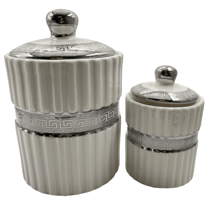 Krydderisæt i Porcelæn - Hvid/Sølv - Løven Home