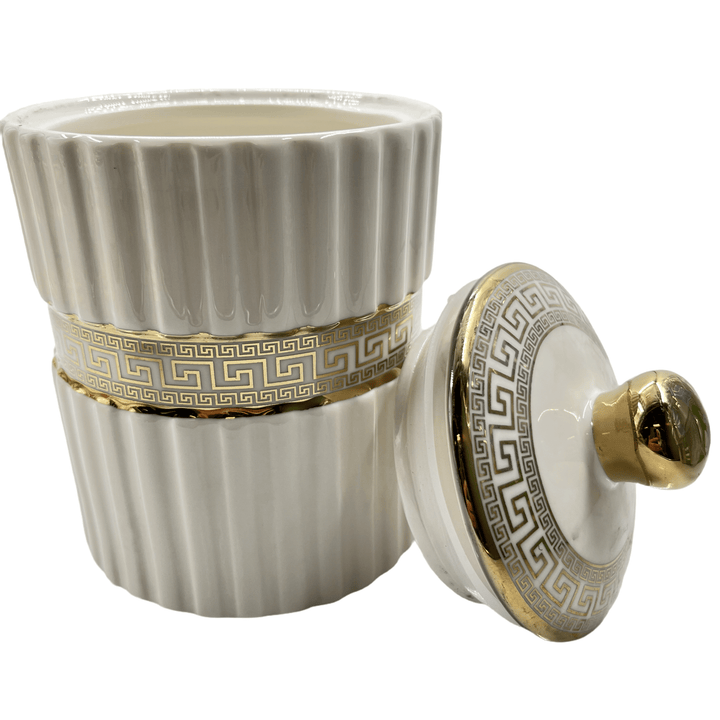 Krydderisæt i Porselæn - Hvid/Guld - Løven Home