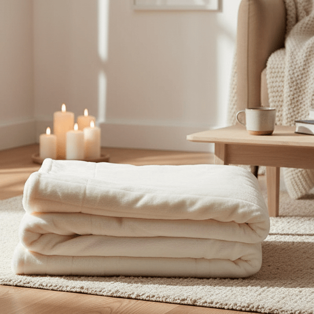 Kuscheldecke Blødt Plaid / Tæppe – 150 × 200 cm - Hvid - Løven Home