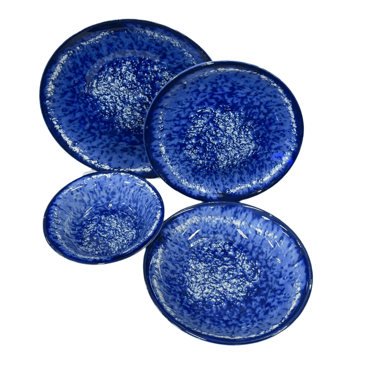 Kutahya Porcelænssæt 24 dele 6 pers. - Marmorblå - Løven Home