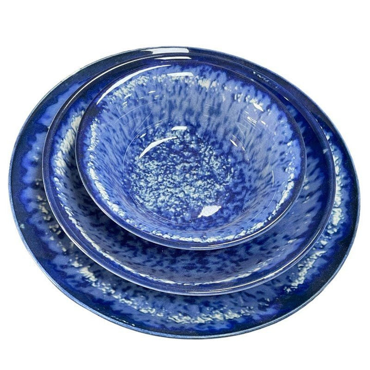 Kutahya Porcelænssæt 24 dele 6 pers. - Marmorblå - Løven Home