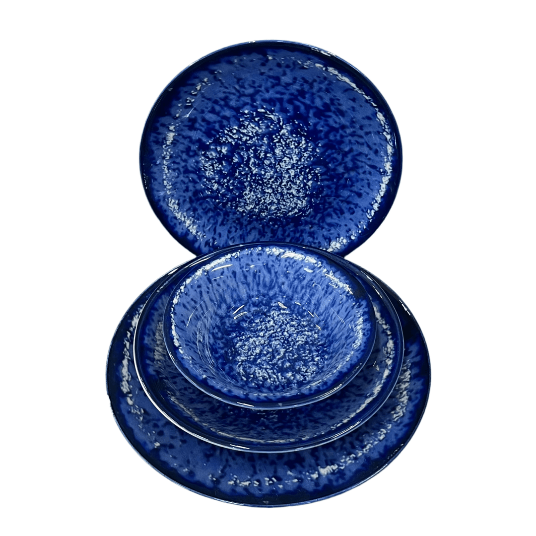 Kutahya Porcelænssæt 24 dele 6 pers. - Marmorblå - Løven Home