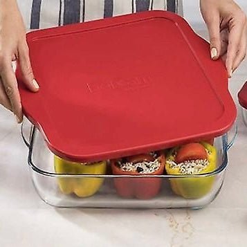 Kvadratisk Glasfad m/Låg 2 Liter (26x22 cm) - Borcam - Løven Home