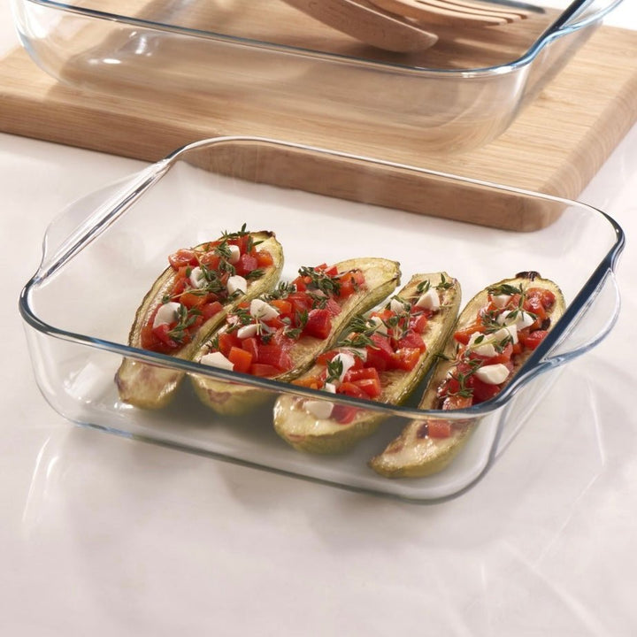 Kvadratisk Ovnfast Glasfad 1 L. - Borcam - Løven Home