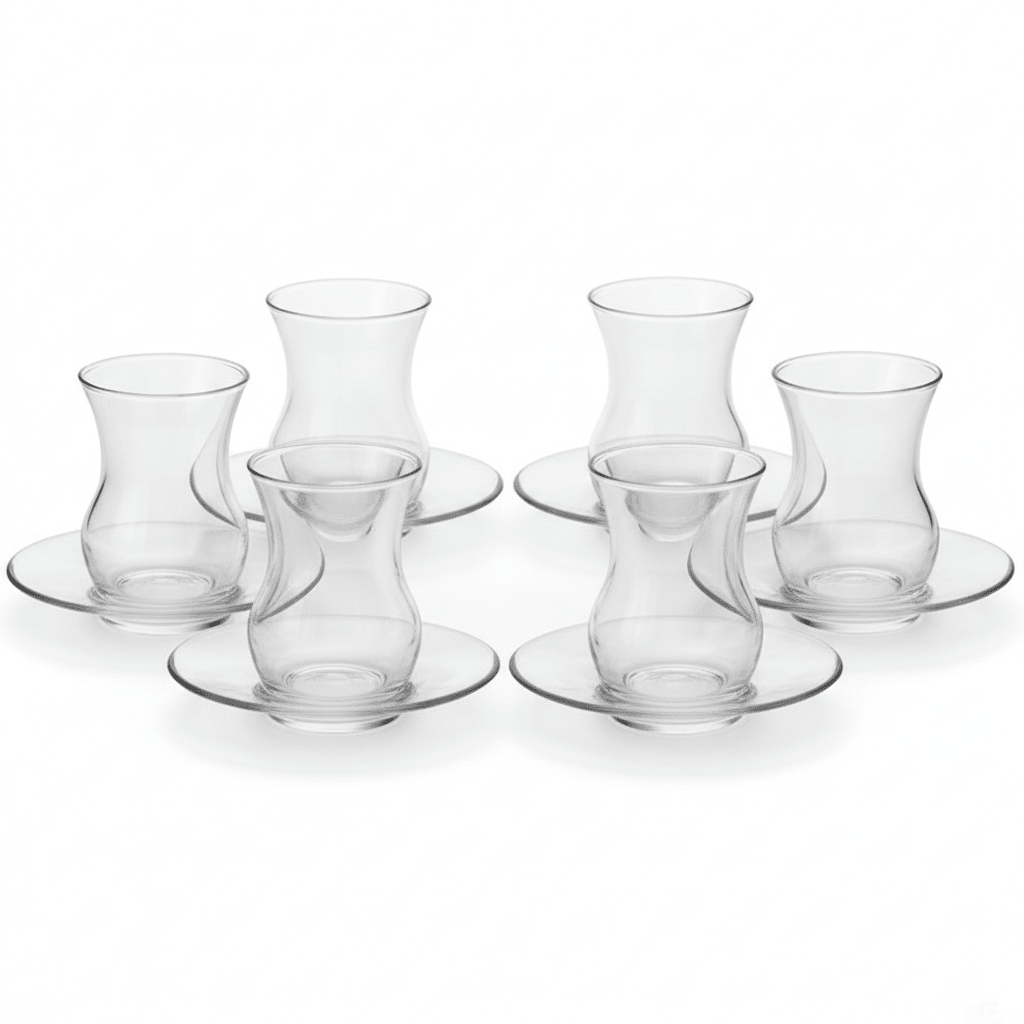 LAV Ayda Teglassæt – 12 dele (6 teglas + 6 underkopper) – 135 ml - Løven Home