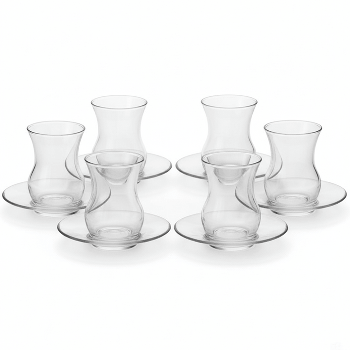 LAV Ayda Teglassæt – 12 dele (6 teglas + 6 underkopper) – 135 ml - Løven Home