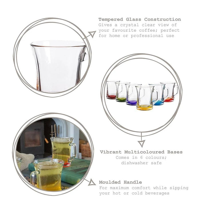 LAV Coral Zen+ Glaskrussæt – 225 ml – Flerfarvet Base | 6 stk. - Løven Home