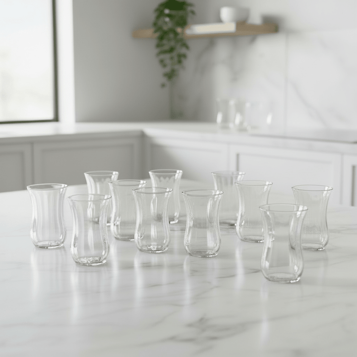 Lav Klasik Optikli Teglassæt 12 stk. | 115 ml. - Løven Home