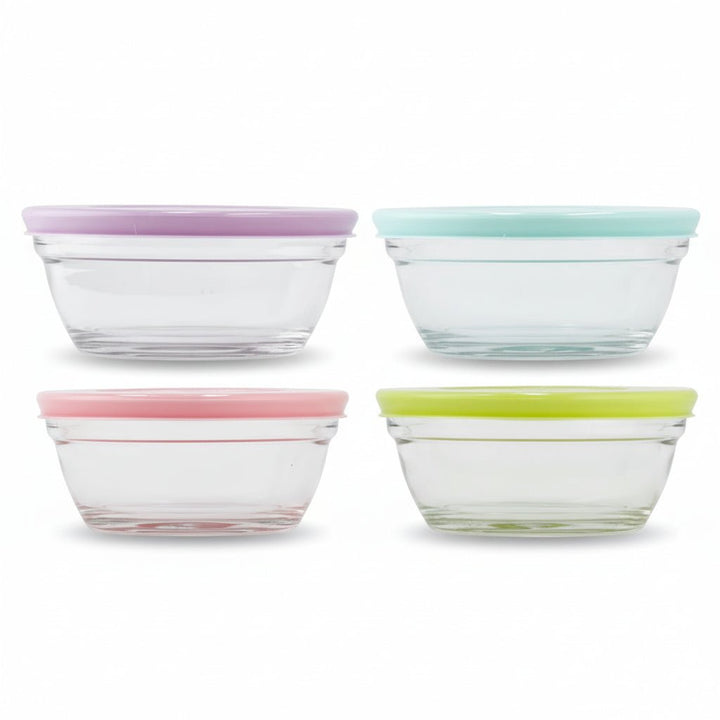 Lav Master Madopbevaring Glasskålesæt m/Låg | 8 dele | 250 ml - Løven Home