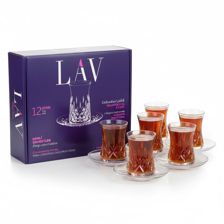 LAV Odin Teglassæt 12 Dele | 170 ml. | Diamantslebet Design - Løven Home