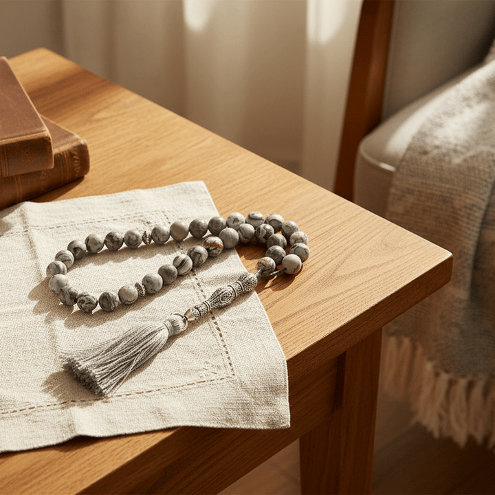 Lav - Selv - Tasbihkæde (Bedeperler) - Grå Farve - Løven Home