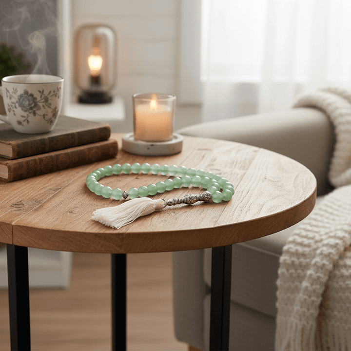 Lav - Selv - Tasbihkæde (Bedeperler) - Grøn Farve - Løven Home