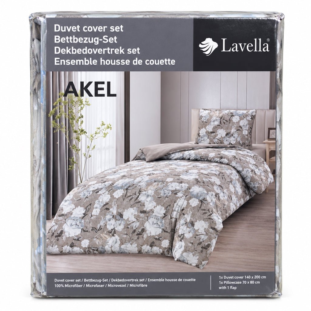 Lavella Akel - Sengetøjssæt - 3 dele | 140x200 cm | Beige - Løven Home