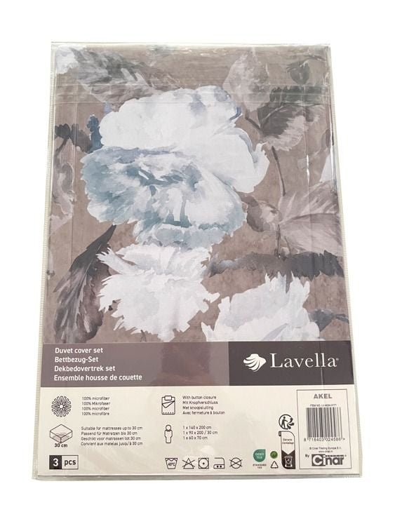 Lavella Akel - Sengetøjssæt - 3 dele | 140x200 cm | Beige - Løven Home