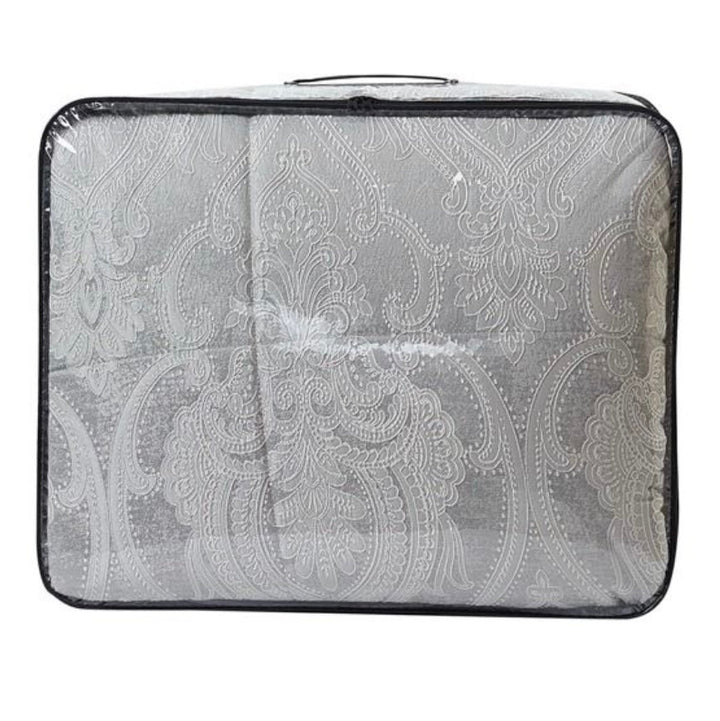 Lavella Firuze Sengetæppe Sæt 3 Dele | 240x260 cm | Grå | Damaskmønster - Løven Home