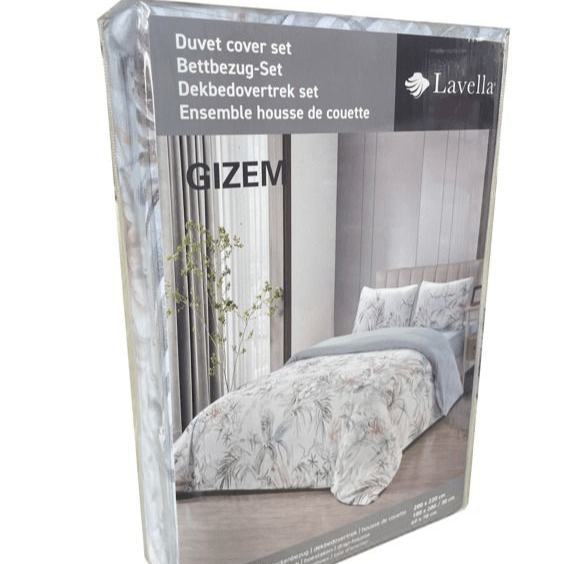 Lavella Gizem Sengetøj Sæt 4 Dele | 180x200 cm | 200x220 cm | Hvid/Blå/Pink - Løven Home