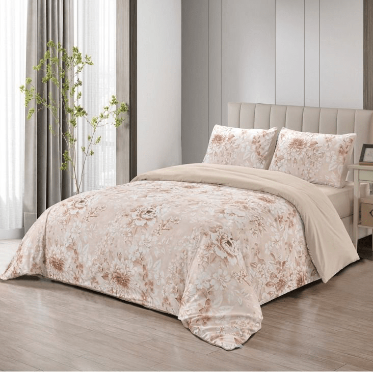 Lavella Hale Sengetøj Sæt 4 Dele | 90x200 cm | 140x220 cm | Beige - Løven Home