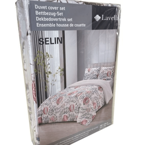 Lavella Selin Sengetøj Sæt 4 Dele | 90x200 cm | 140x200 cm | Hvid/Pink - Løven Home
