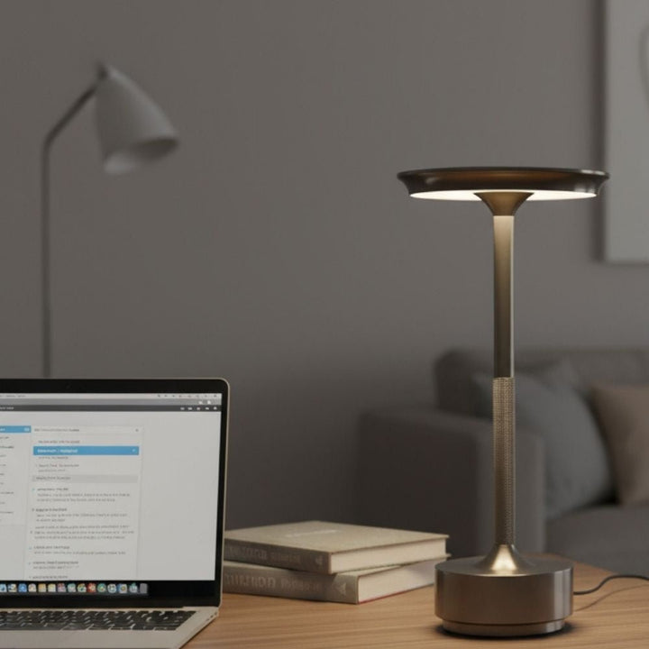 LED - bordlampe med touch - dæmpning – Sort - Løven Home