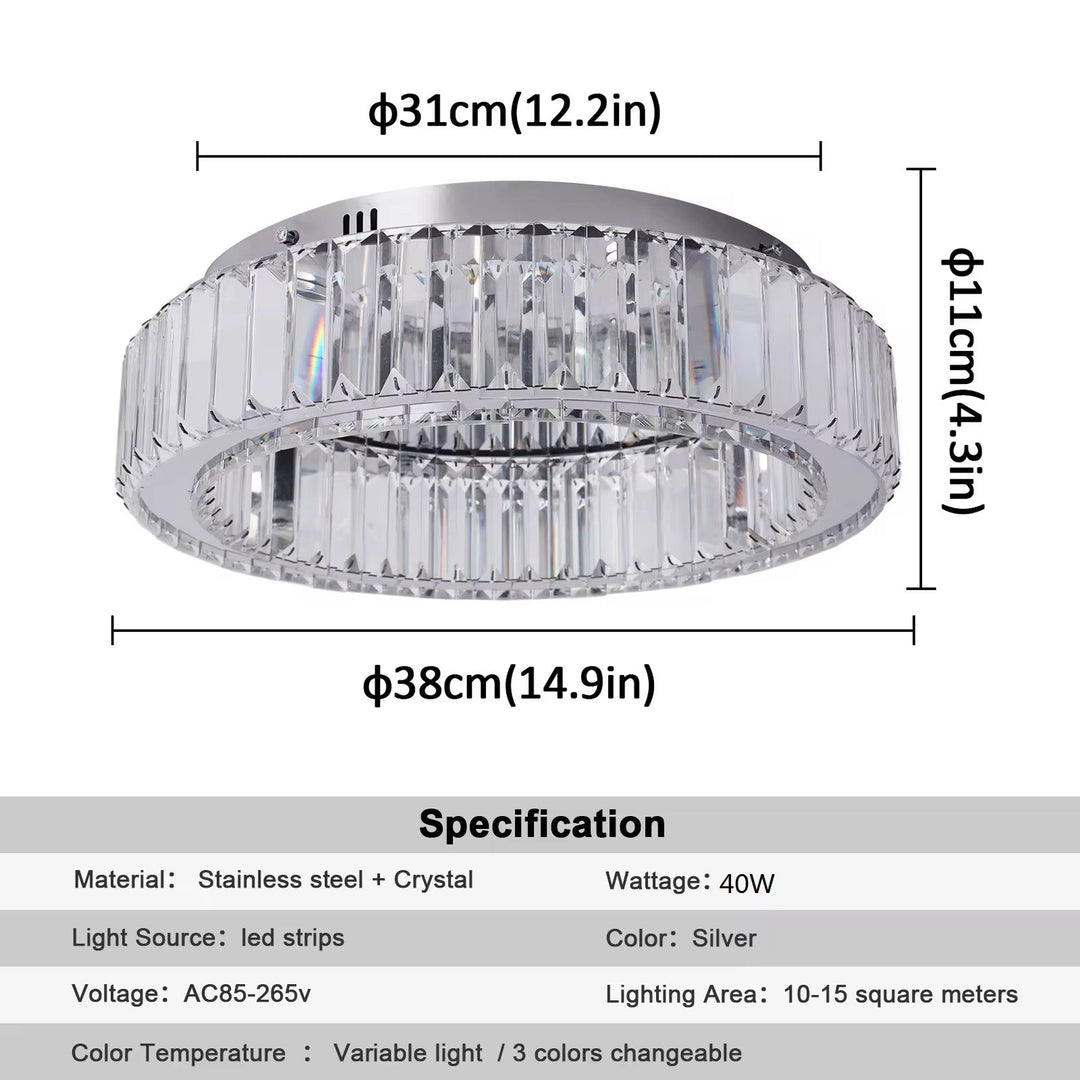 LED - kronelampe i krystaldesign 60cm - Løven Home