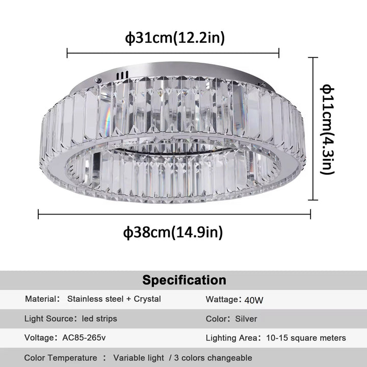 LED - kronelampe i krystaldesign 60cm - Løven Home