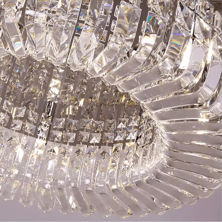 LED Krystal Loftlampe Sølv 50 cm 3 Lysindstillinger - Løven Home