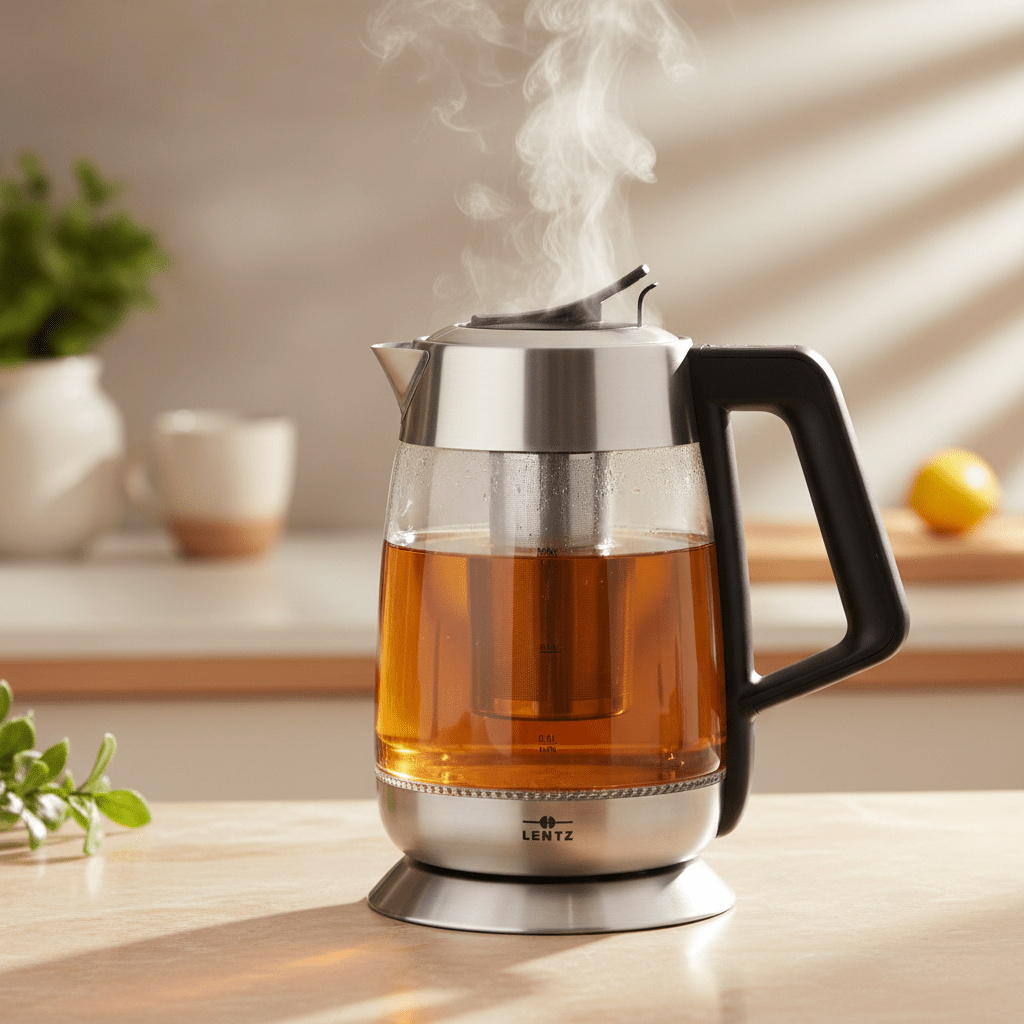 Lentz - Glas Elkedel m/Tesi & Temperaturindstilling - 1,8 liter | 2200 W - Løven Home