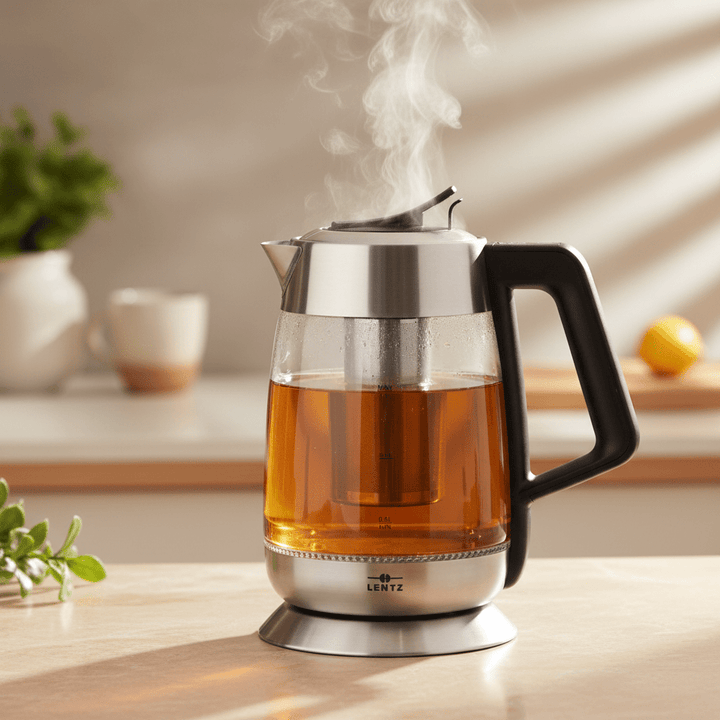 Lentz - Glas Elkedel m/Tesi &amp; Temperaturindstilling - 1,8 liter | 2200 W - Løven Home