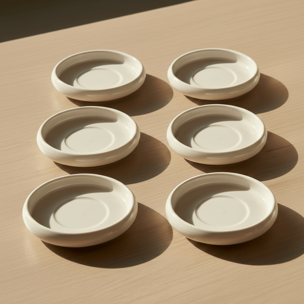 Lissa Bonna Biscuit te - /kaffeunderkopper i porcelæn – 6 stk. - Løven Home